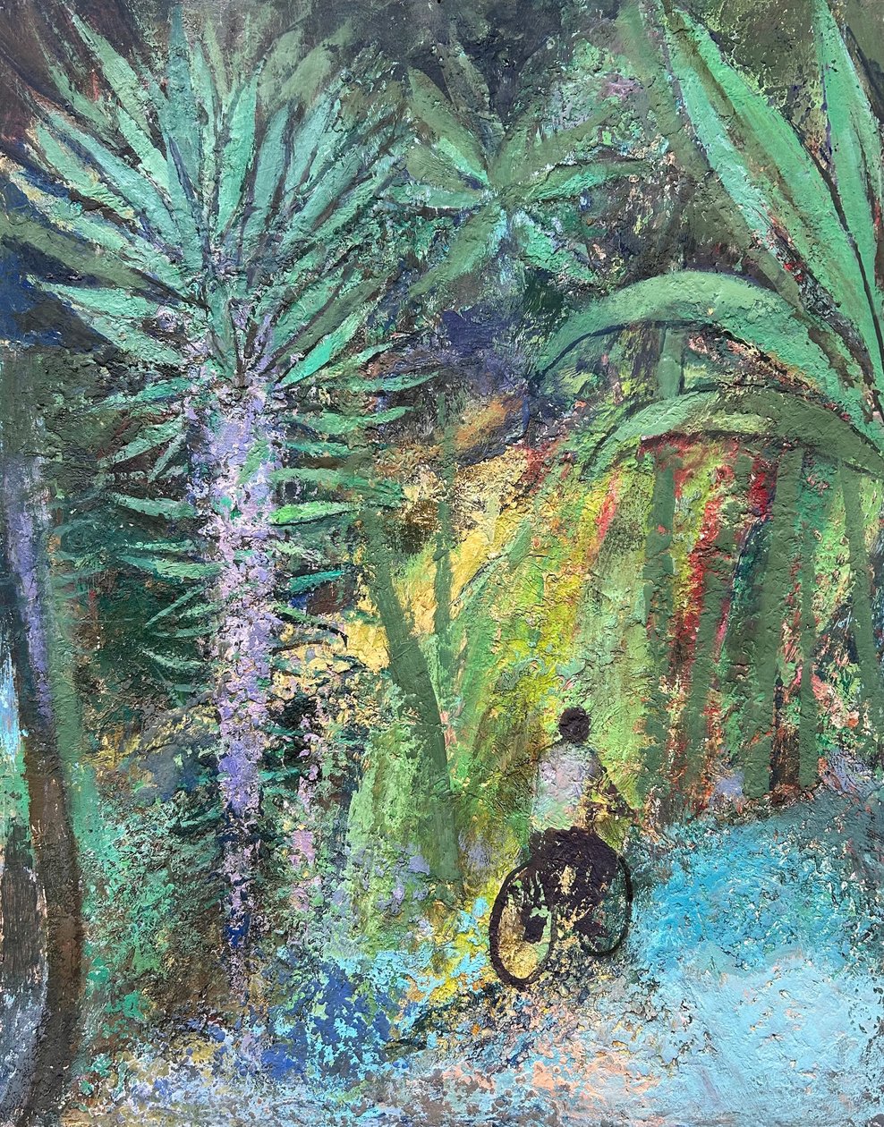 Tropical Spin, 2022-23 (óleo sobre tábua) de Nick Williams