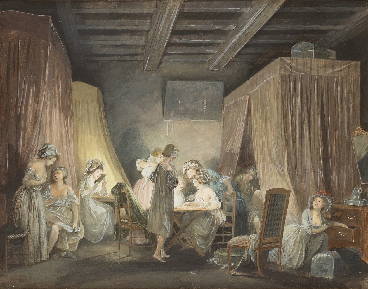Le Coucher des Ouvrières en Modes, 1788 de Niclas Lafrensen