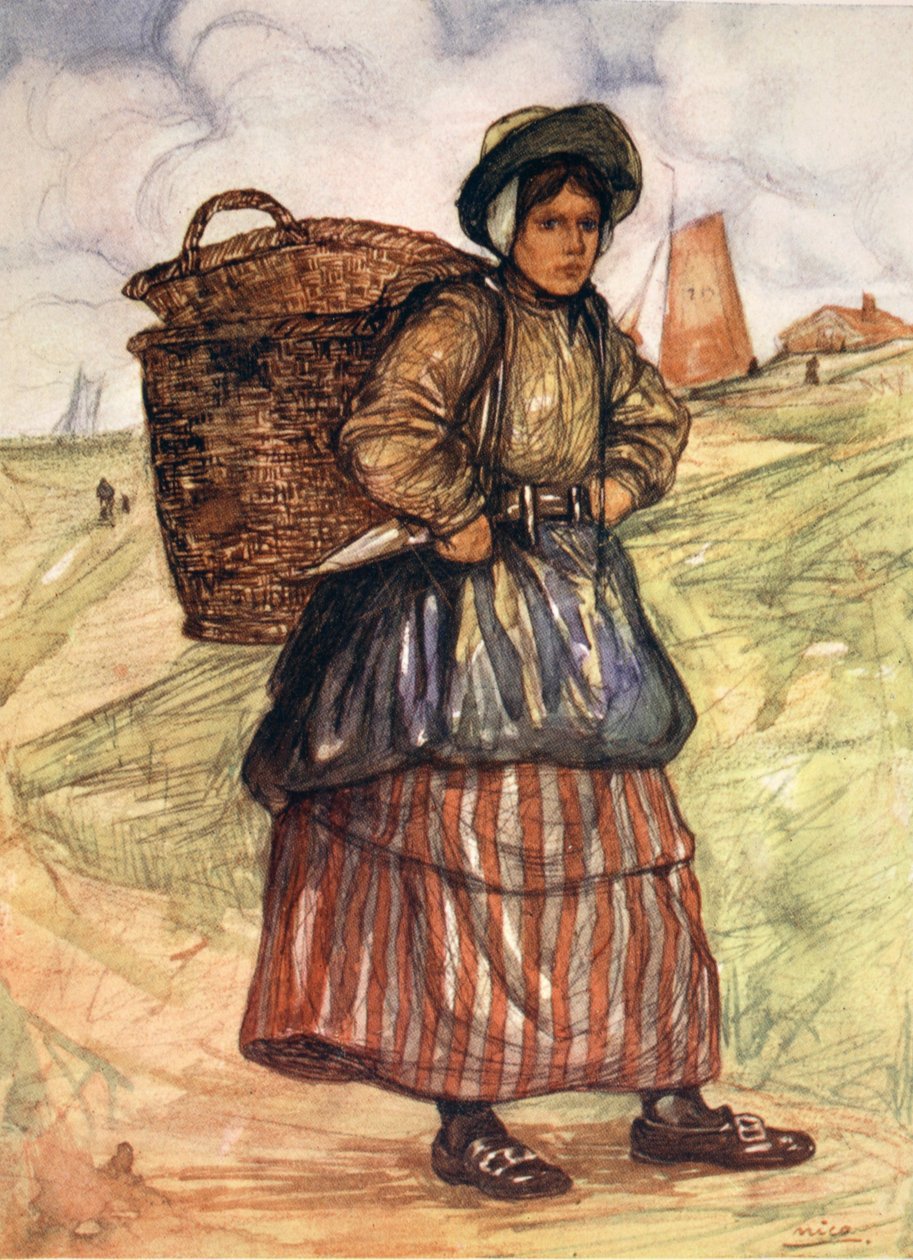 Uma pescadora de Zandvoort, 1904 de Nico Jungman