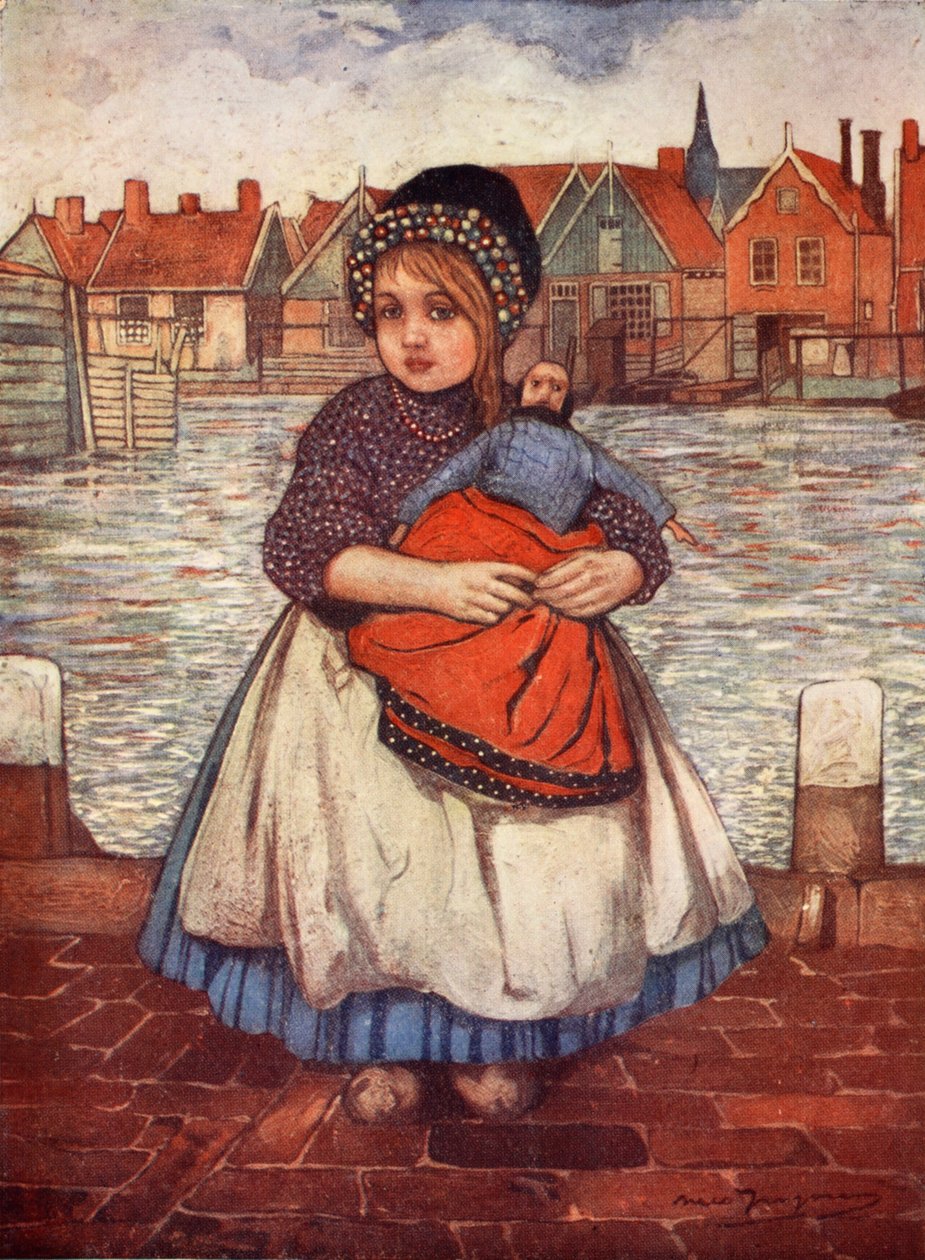 Uma menina com uma boneca, 1904 de Nico Jungman
