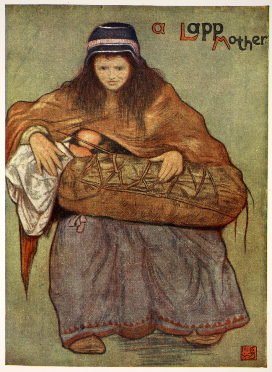 Uma mãe e uma criança de Lapp, 1905 de Nico Jungman