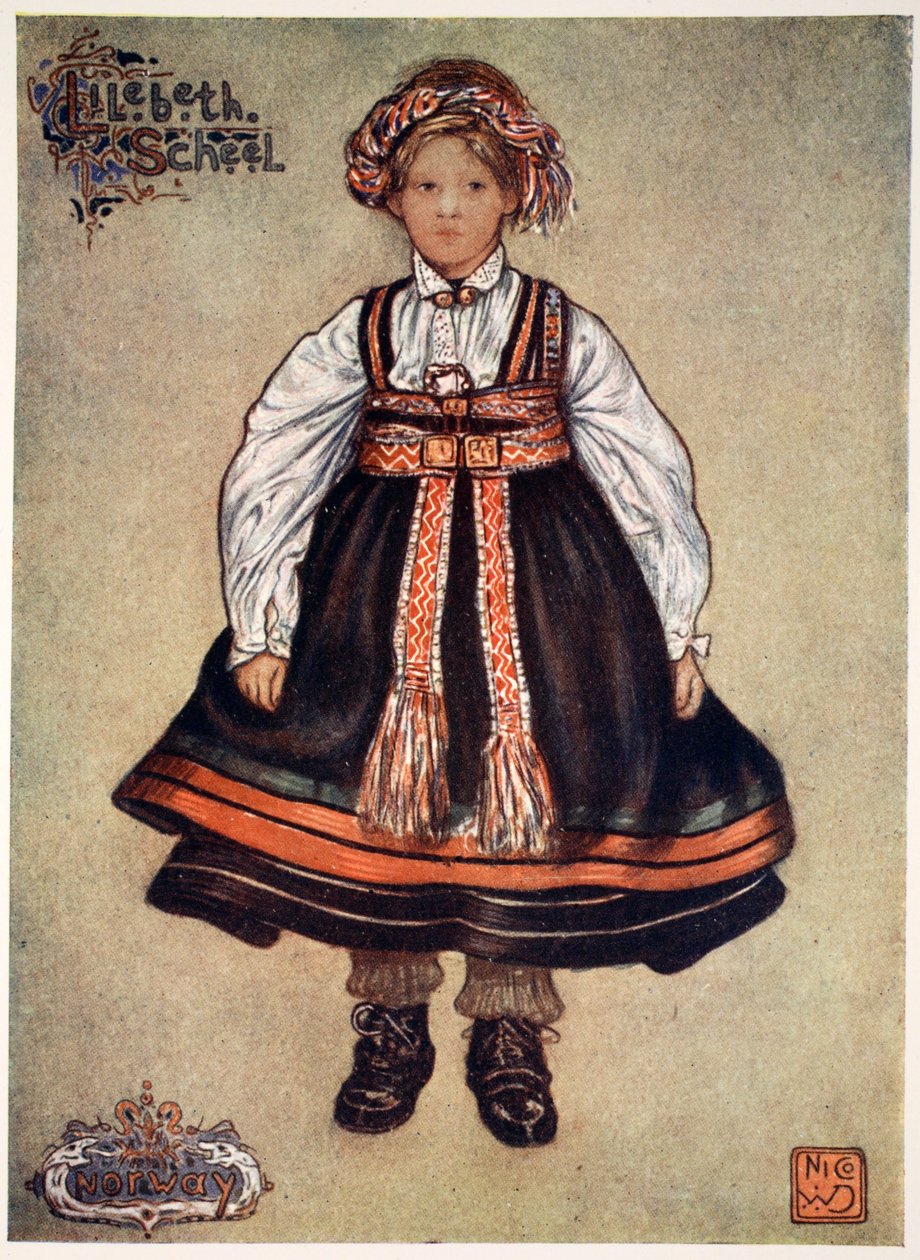 Uma pequena camponesa Saetersdalen, 1905 de Nico Jungman