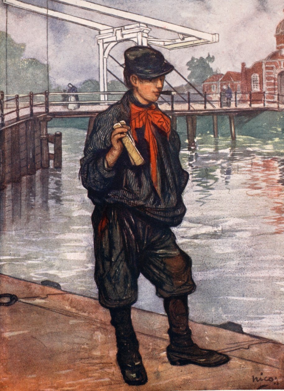 Uma rua de Amsterdã: Boy with Clappers, 1904 de Nico Jungman