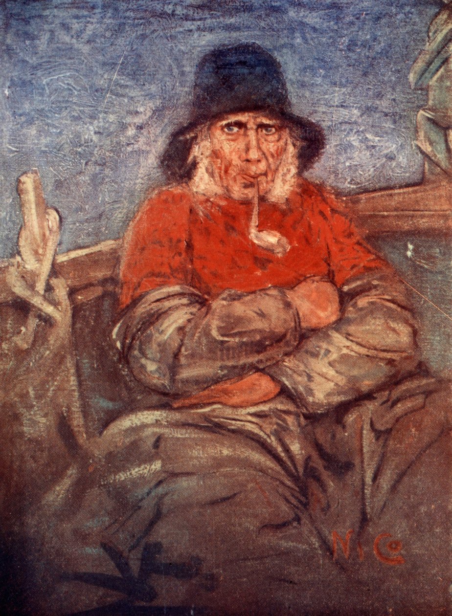 Um velho pescador de Scheveningen, 1904 de Nico Jungman