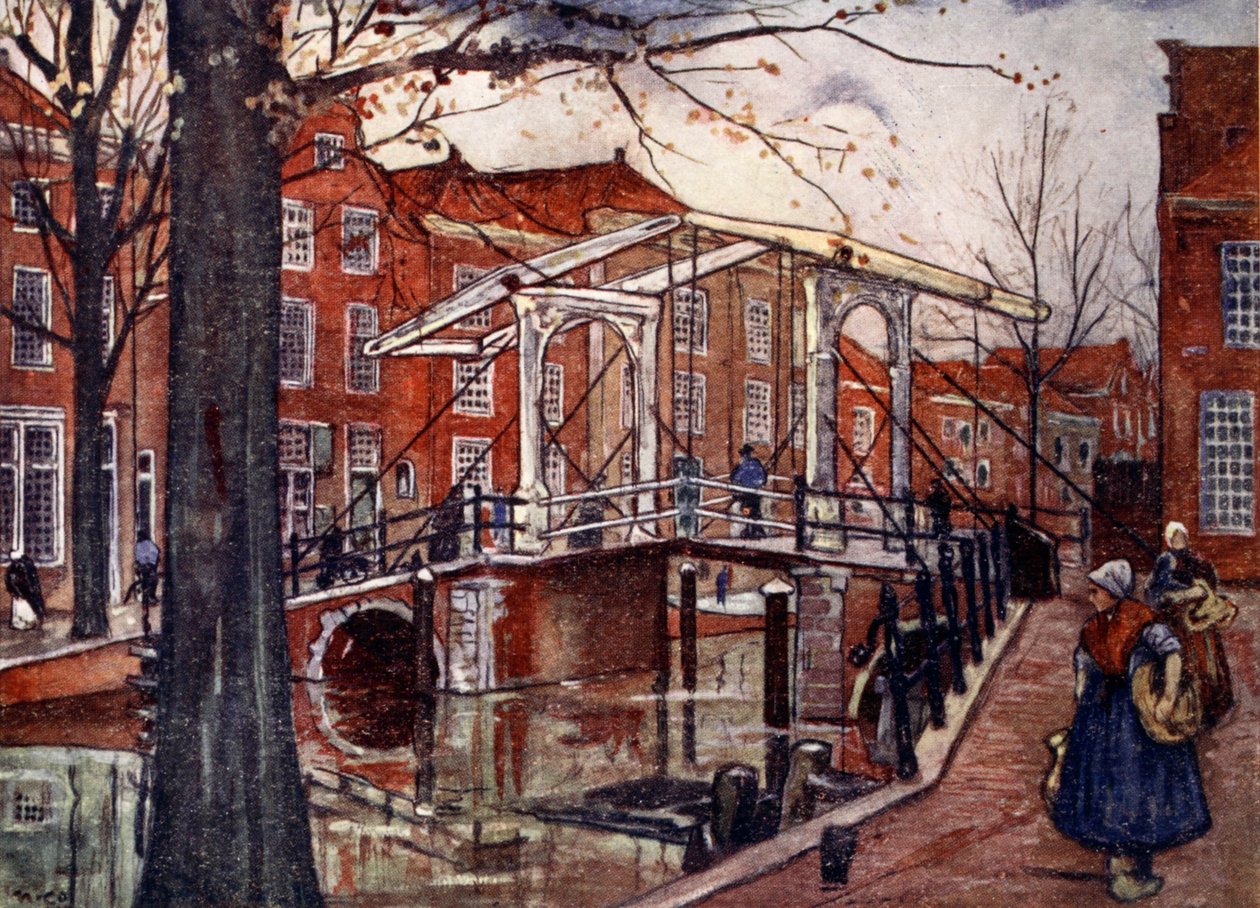 O Oude Rijn, Leiden, 1904 de Nico Jungman