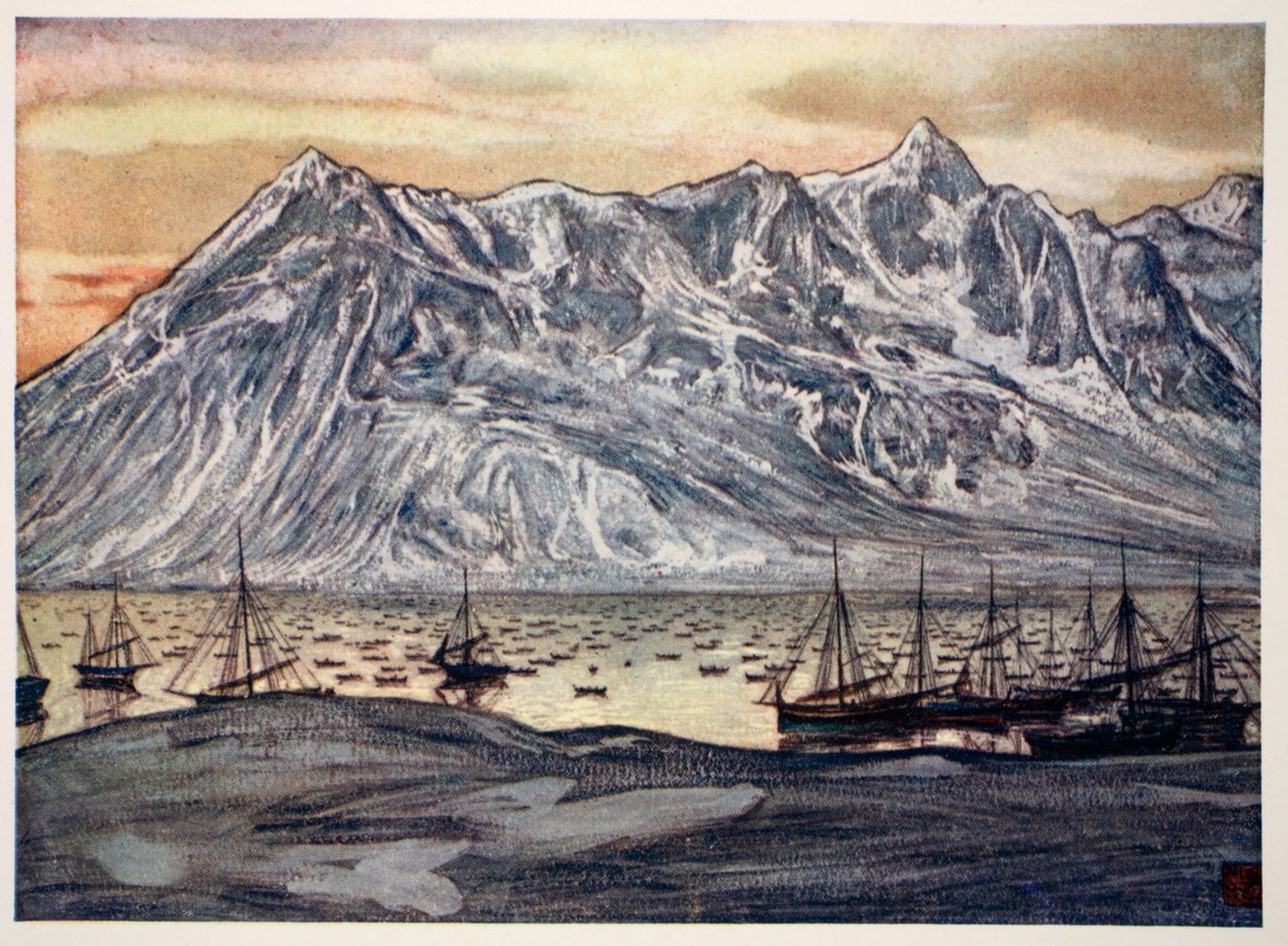 Barcos de pesca em Lofoten, 1905 de Nico Jungman