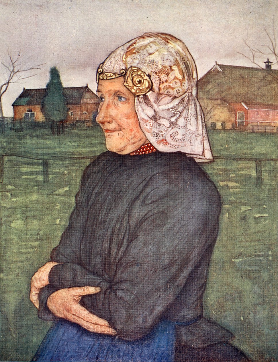 Velha mulher de Drenthe, 1904 de Nico Jungman