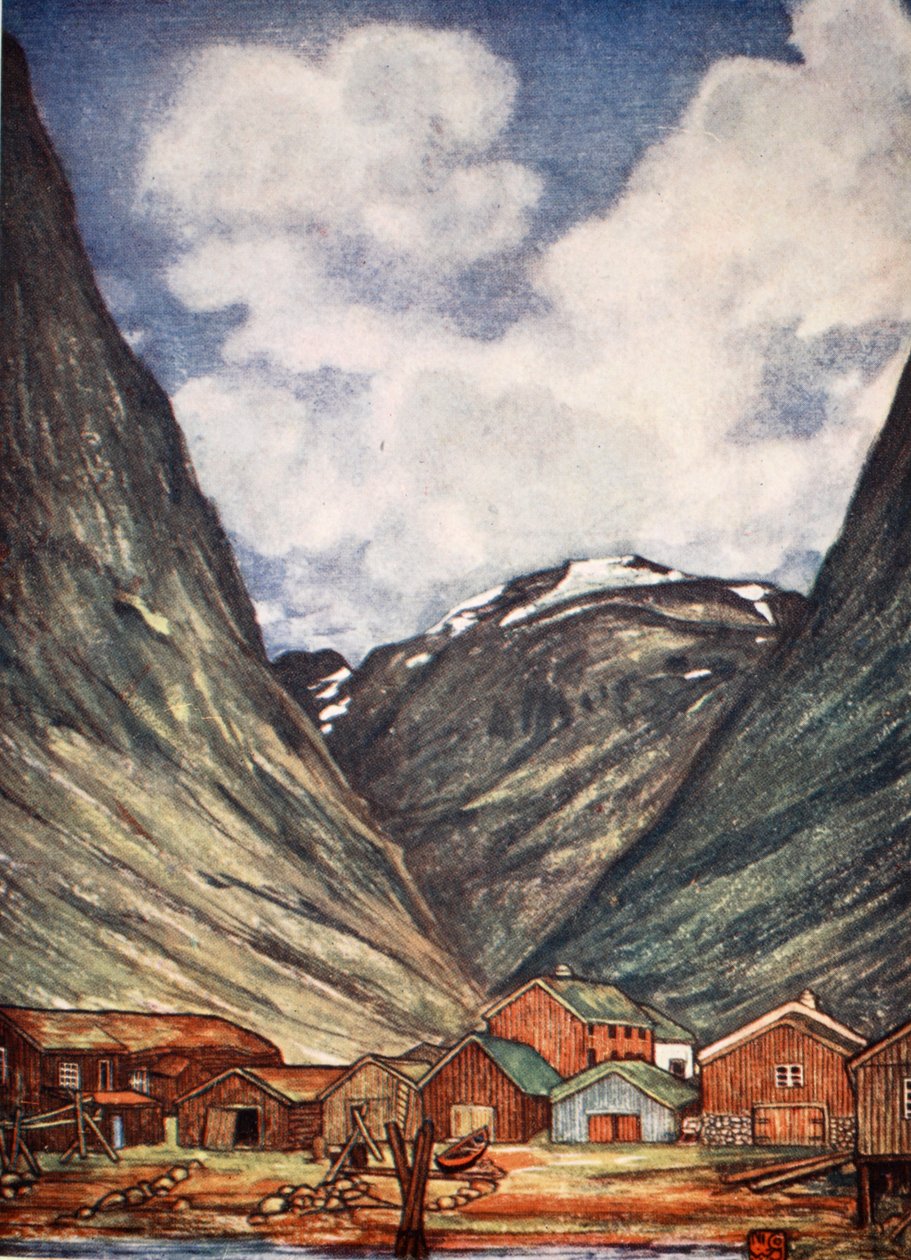 Montanhas cobertas de neve em Sundalsoren, 1905 de Nico Jungman
