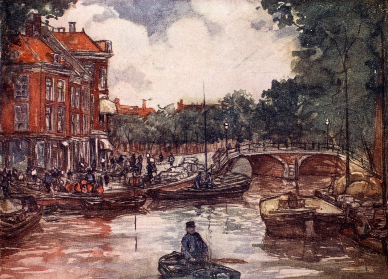 A ponte dos peixes, Leiden, 1904 de Nico Jungman