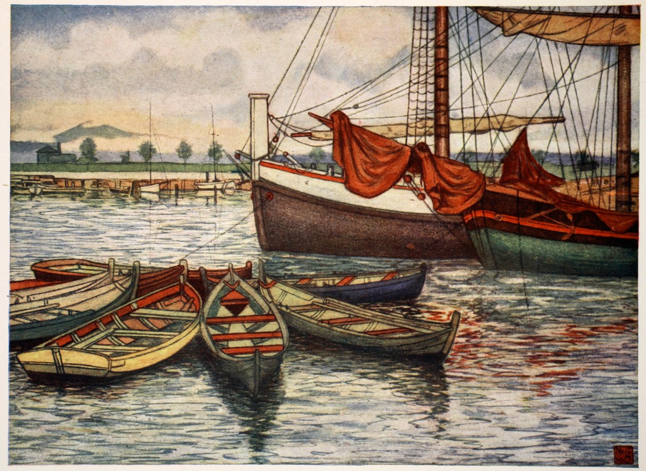 Trondhjem: barcos velhos, 1905 de Nico Jungman