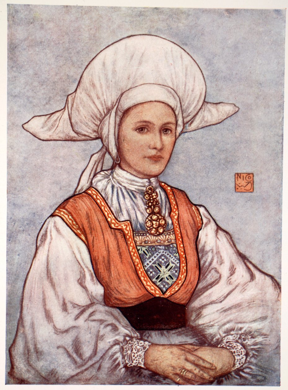 Boné branco usado no distrito de Bergen, 1905 de Nico Jungman