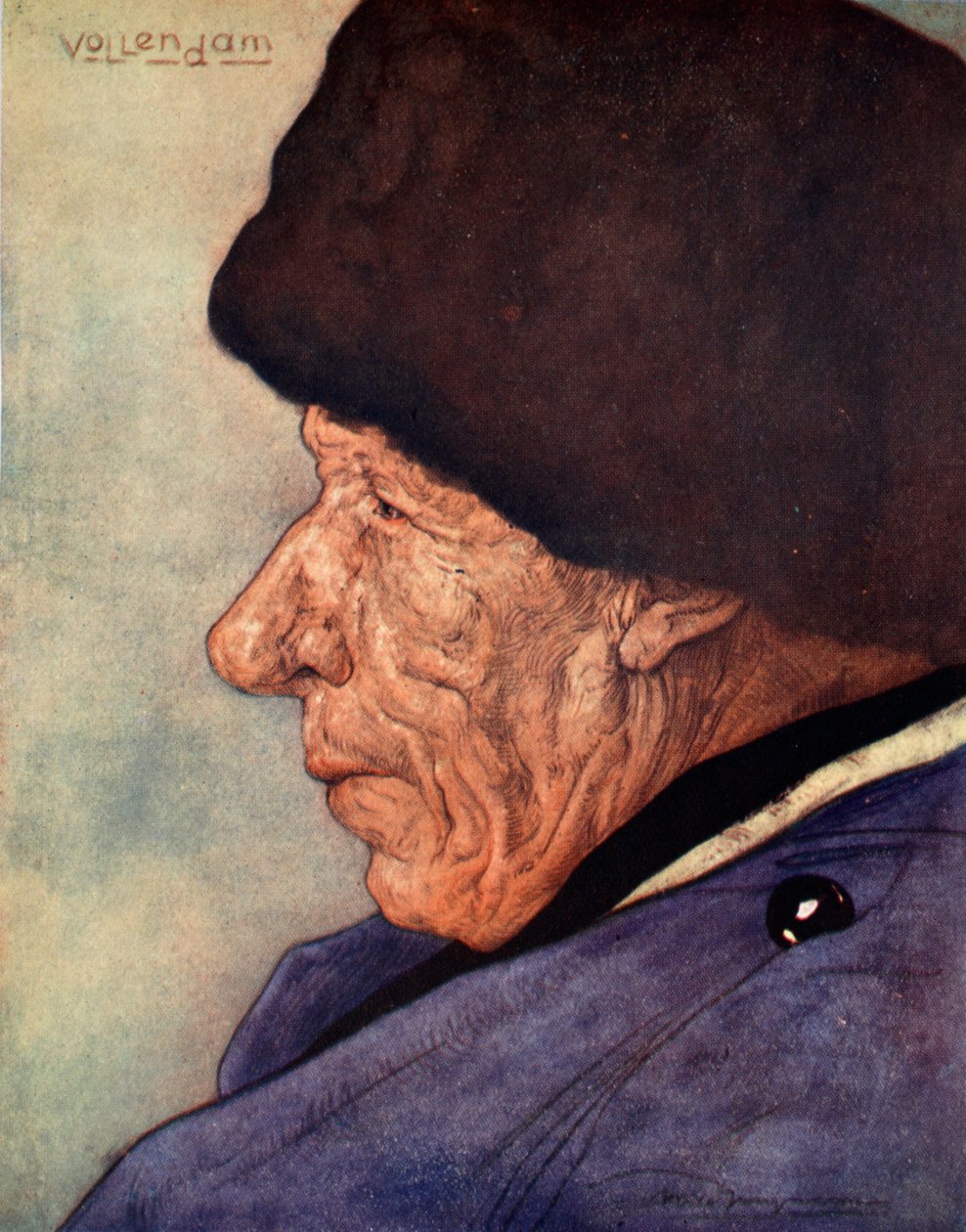 A cabeça de um homem, Volendam, 1904 de Nico Jungman