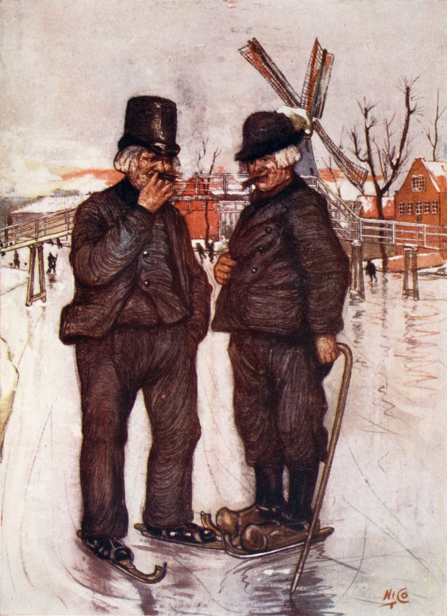Dutchmen velhos em patins, 1904 de Nico Jungman