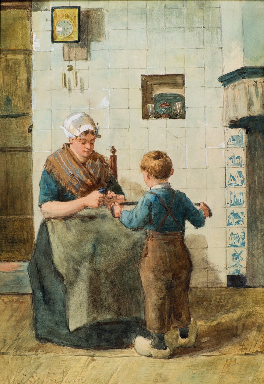 Lã enrolada (aquarela) de Nico Steffelaar