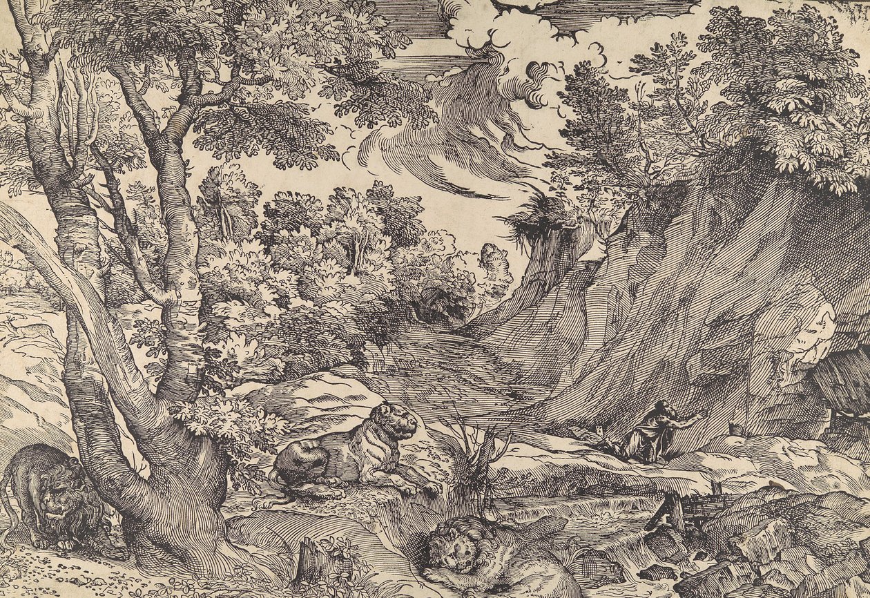 St. Jerome in the Wilderness, meados do século XVI, meados do século XVI. de Nicolò Boldrini.