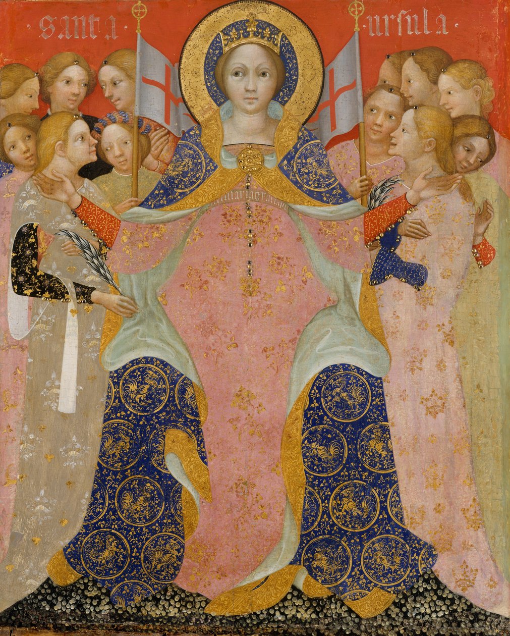 Santa Úrsula e suas donzelas, c.1410 (têmpera e ouro sobre madeira) de Nicolò di Pietro