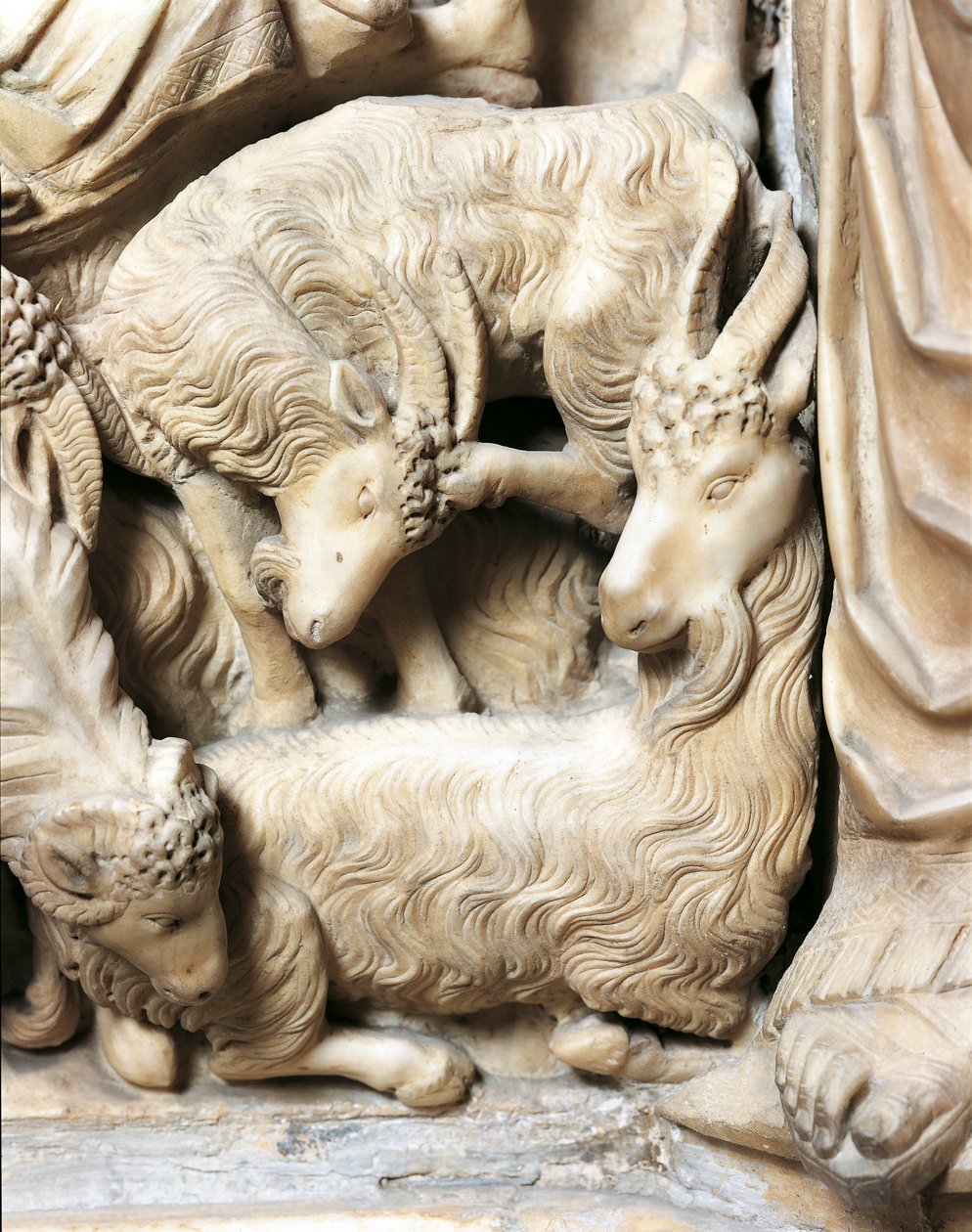 Itália, Toscana, Catedral de Siena, púlpito com o Presépio de Nicola Pisano de Nicola Pisano