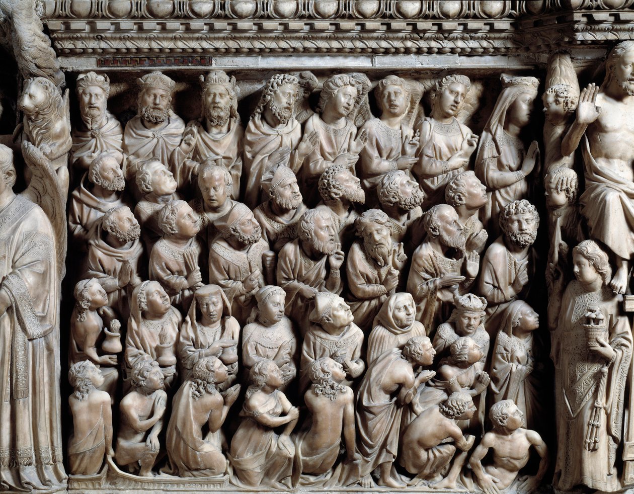 Último julgamento, o eleito, detalhe do Pulpit de Nicola Pisano