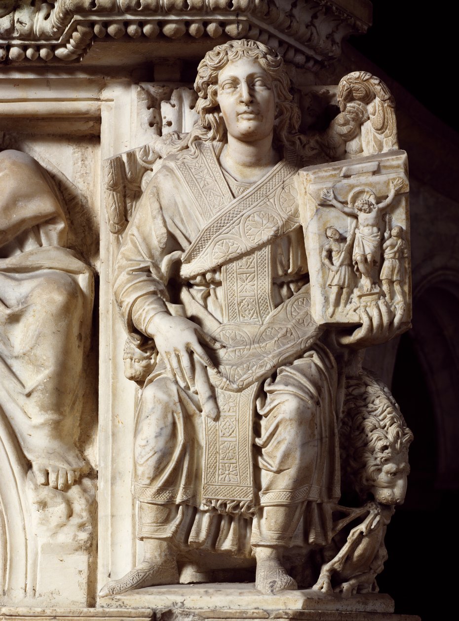 São João Batista, estátua de canto do púlpito, Batistério de São João de Nicola Pisano