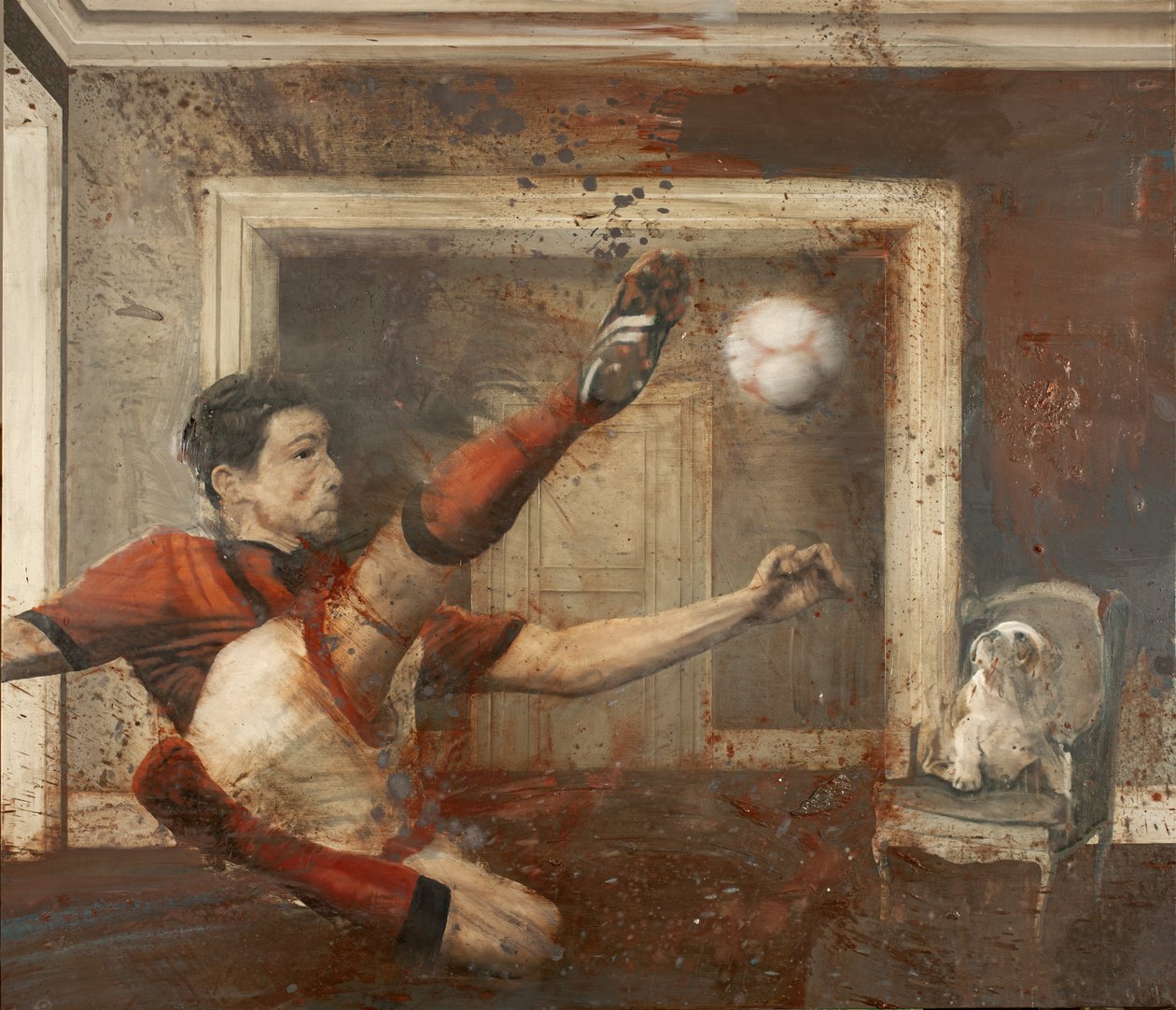 Invertido com cão, 2015 (óleo sobre tela) de Nicola Pucci