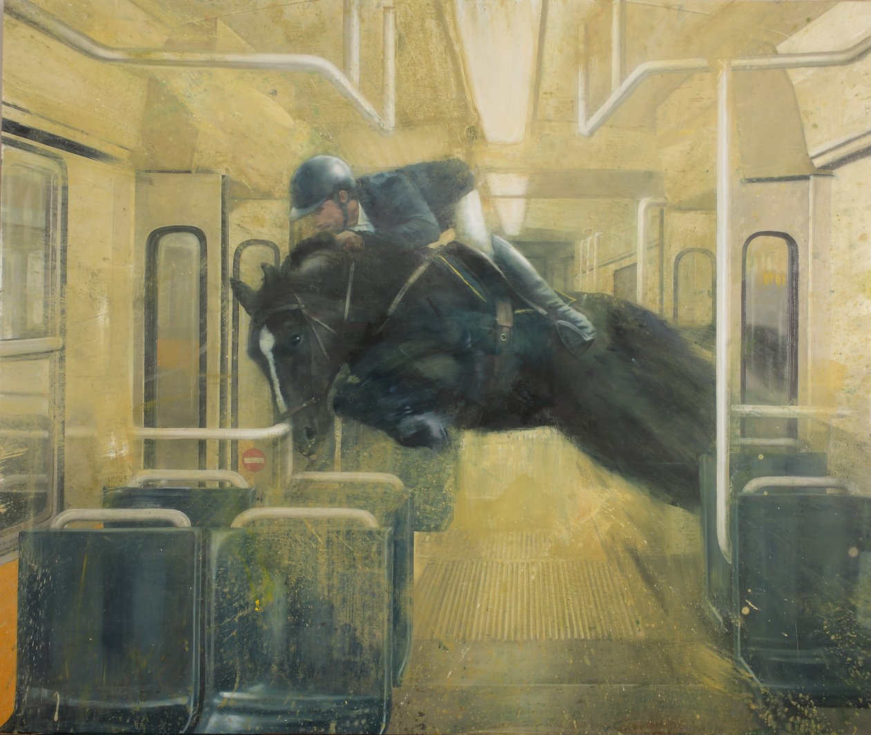 Salto de elétrico, 2015 (óleo sobre tela) de Nicola Pucci