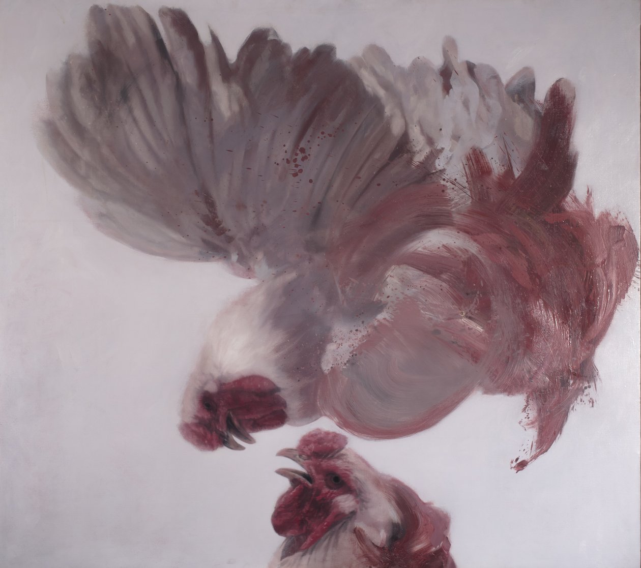 Galos verticais II, 2003 (óleo sobre tela) de Nicola Pucci