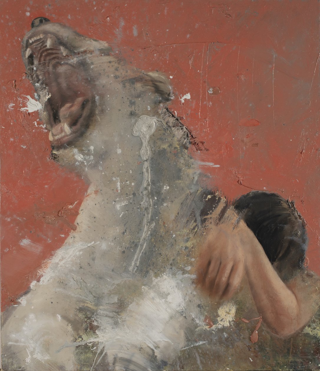 Mulher inclinada, 2021 (óleo sobre tela) de Nicola Pucci