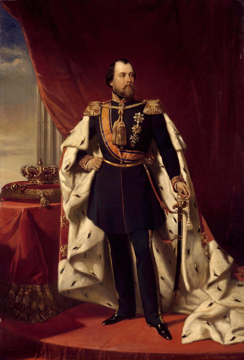 Retrato de Guilherme III, Rei dos Países Baixos de Nicolaas Pieneman