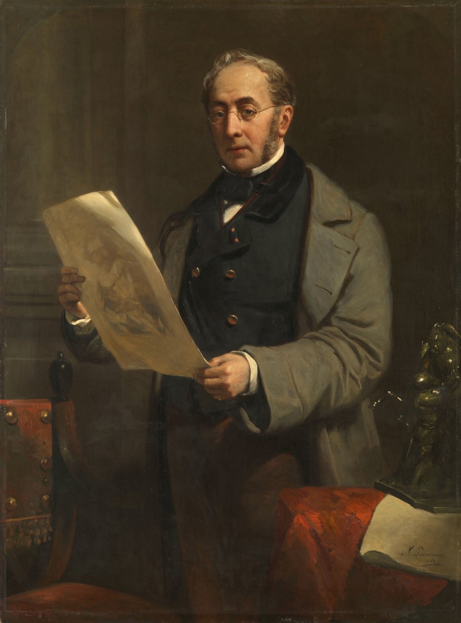 Retrato de Jacob de Vos Jacobszoon (1803-1878). Coleccionador de Arte de Amesterdão e Proprietário da Galeria Histórica De Vos de Nicolaas Pieneman
