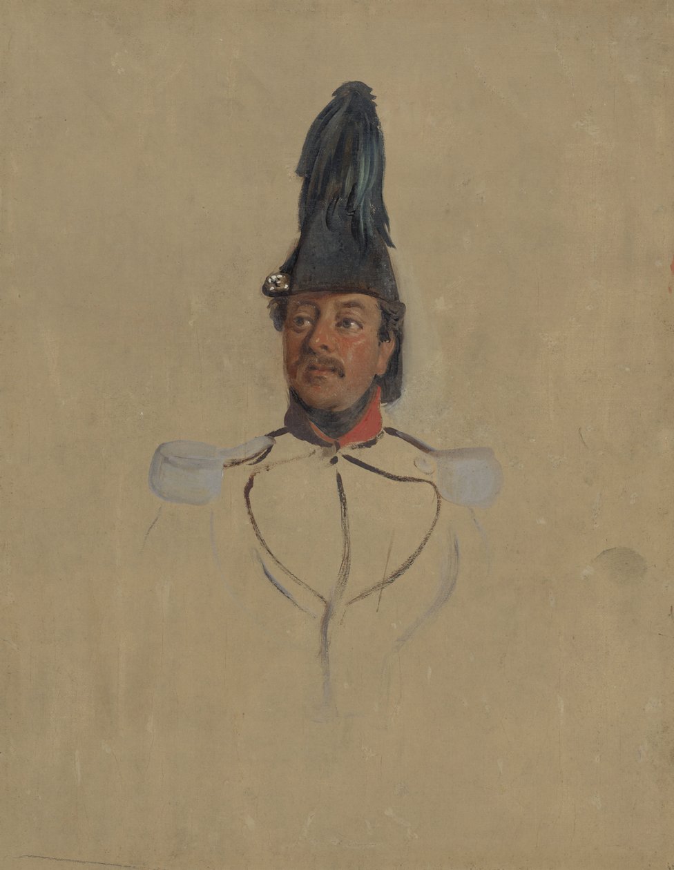 Estudo de retrato do Capitão T.S. nabal de Nicolaas Pieneman