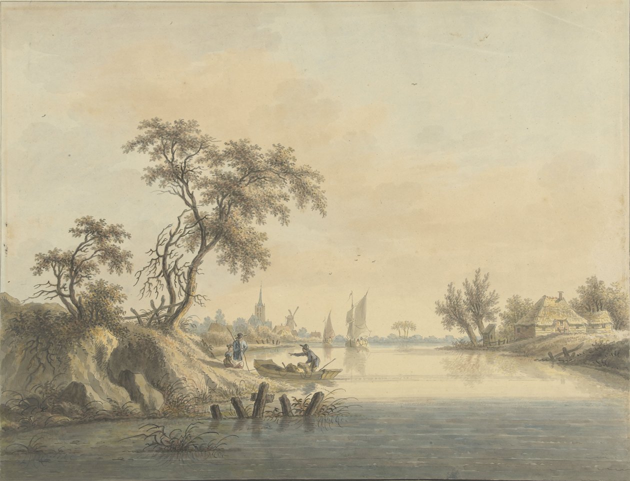 Vista da aldeia de Elst aan de Maas de Nicolaas Wicart