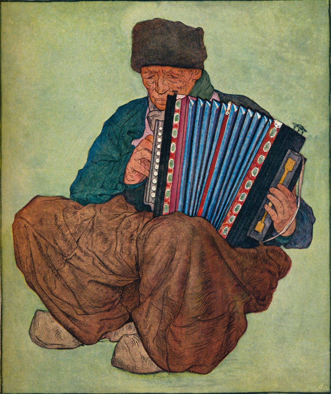 Um músico de Volendam, século XIX. de Nicolaas Wilhelm Jungmann
