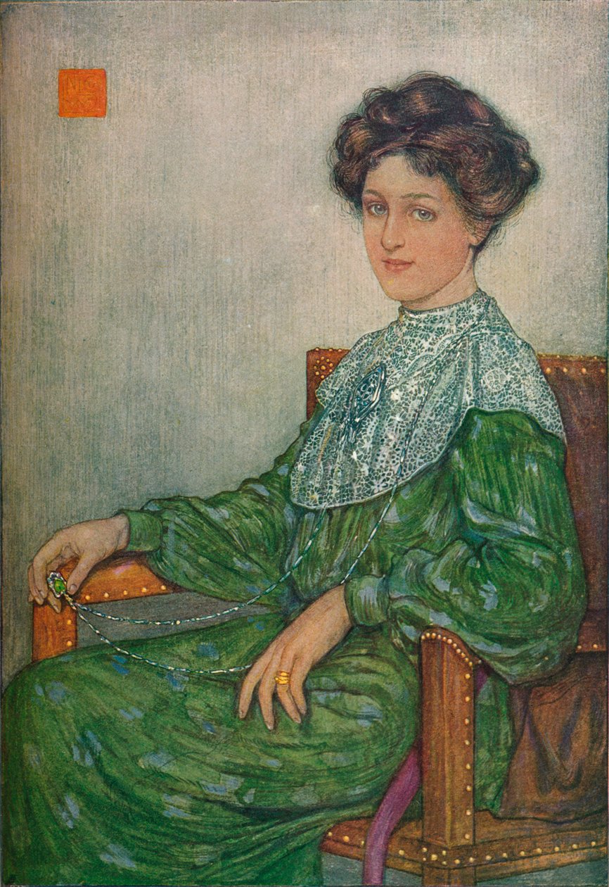 Retrato da Sra. J. Maltwood, c1892-1906, 1906-7 de Nicolaas Wilhelm Jungmann