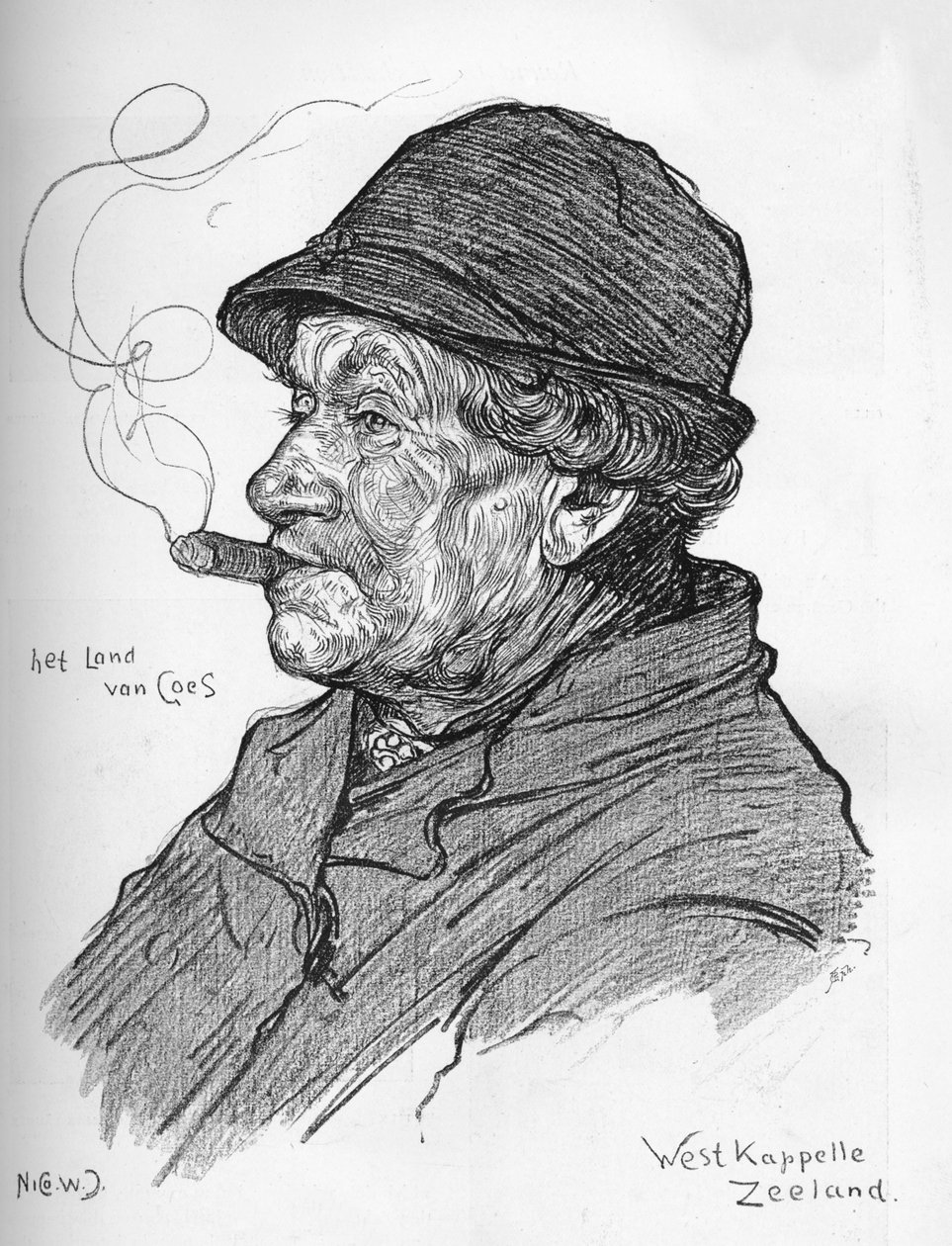 Esboço de Nico Jungmann, c1900 de Nicolaas Wilhelm Jungmann
