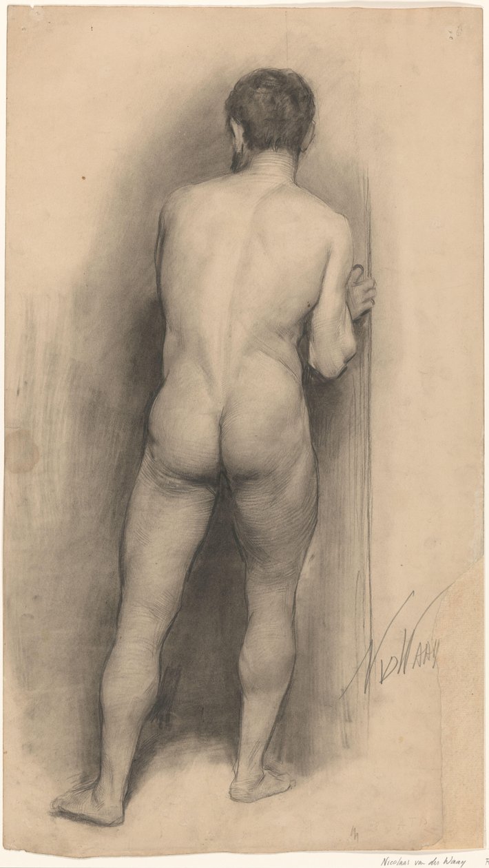 Nu masculino visto de costas de Nicolaas van der Waay (signed by artist)