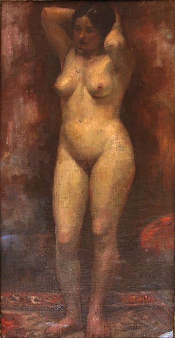 Nu, óleo de panzan de Nicolae Vermont