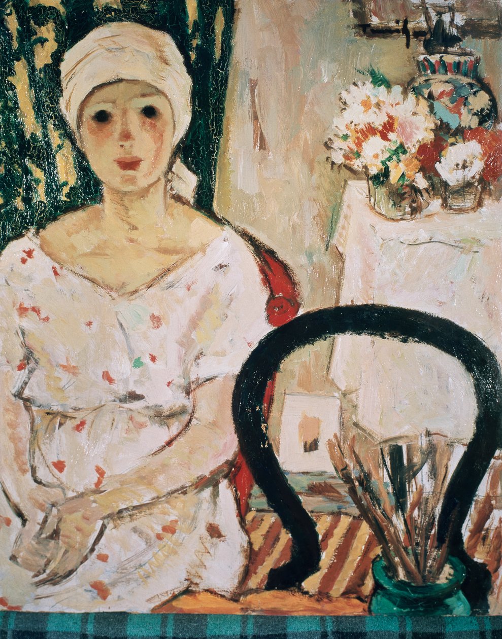Mulher num interior, por Nicolae Tonitza (1886-1940), olio su cartone. Roménia, século XX. de Nicolae Tonitza