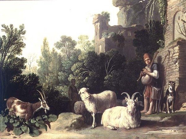 Cabrera tocando as gaitas de foles (painel) de Nicolaes Cornelisz c.1592 1655 Moeyaert