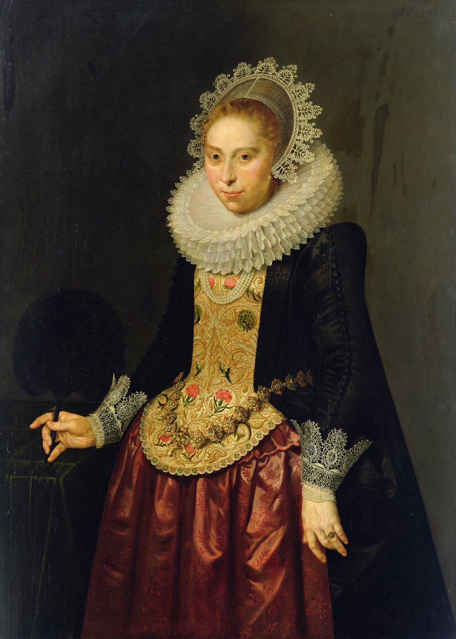 Retrato de uma jovem senhora, 1622 (óleo sobre painel de carvalho) de Nicolaes Eliasz
