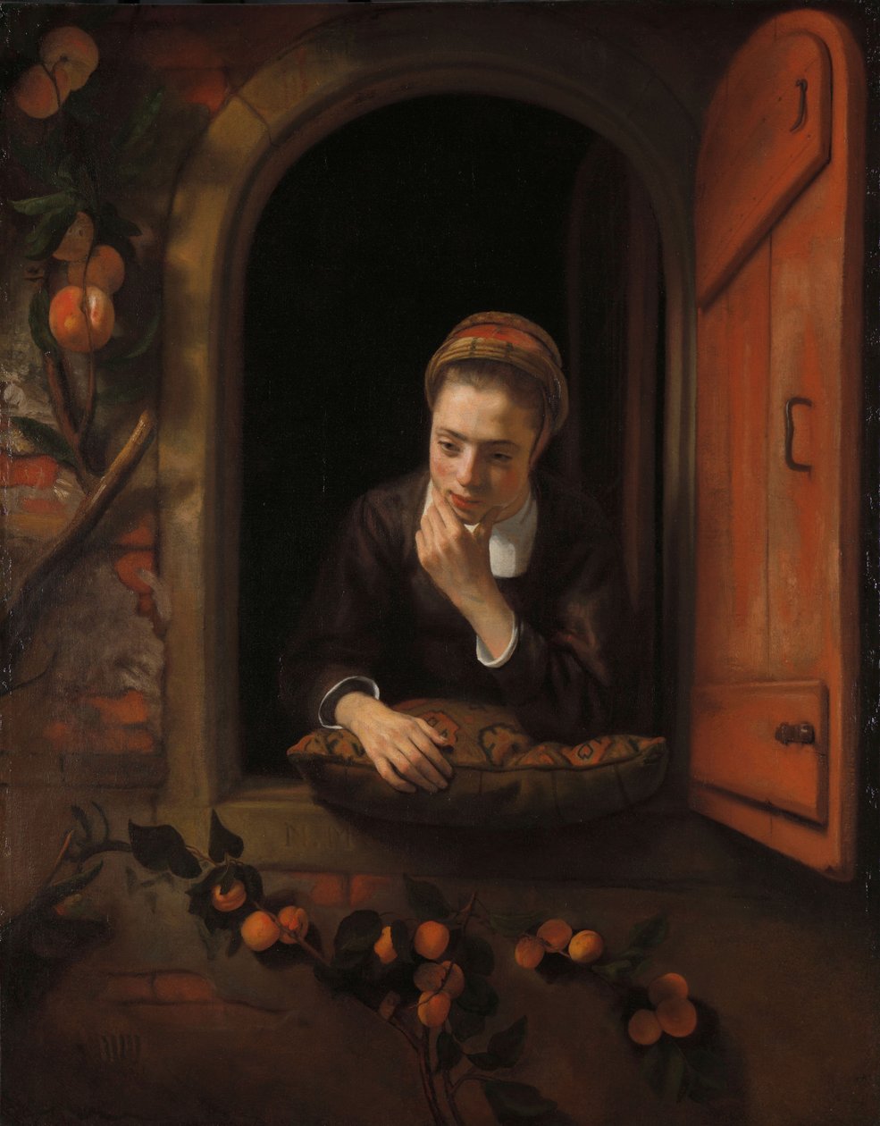 Garota em uma janela, conhecida como &39;The Daydreamer&39;, 1650-60 de Nicolaes Maes