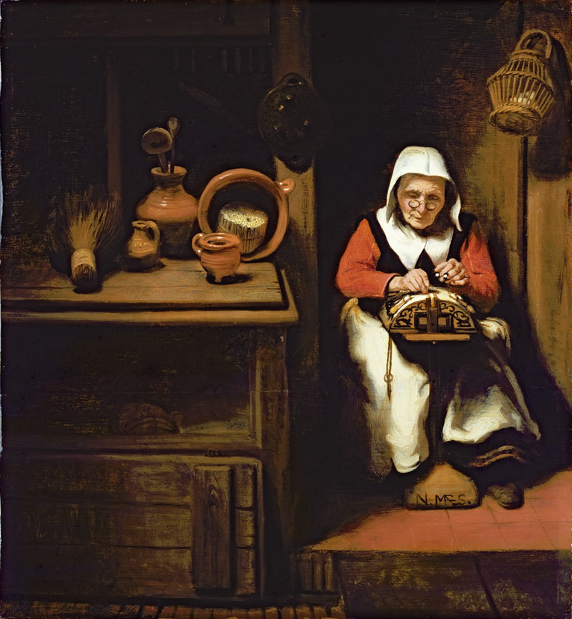 O Lacemaker de Nicolaes Maes