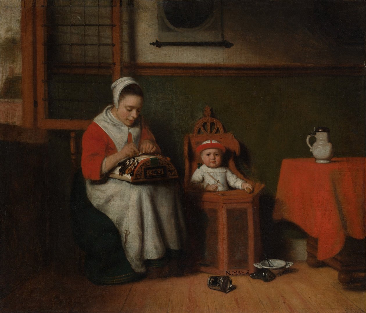O Lacemaker, c.1656 de Nicolaes Maes