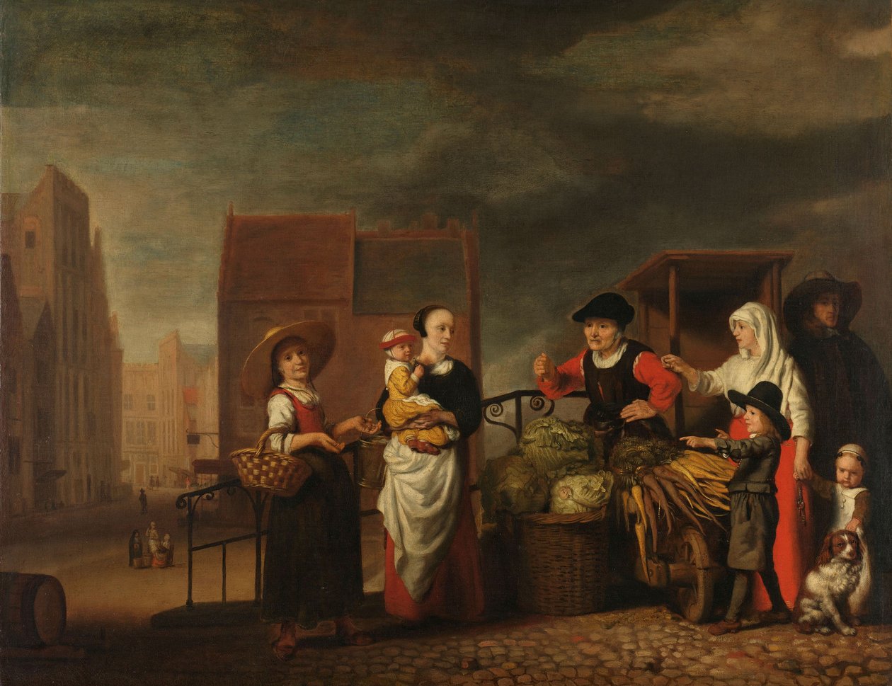 Mercado Vegetal, 1655-65 de Nicolaes Maes