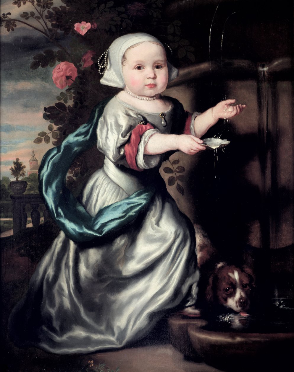 Moça em uma fonte, 1662 de Nicolaes Maes
