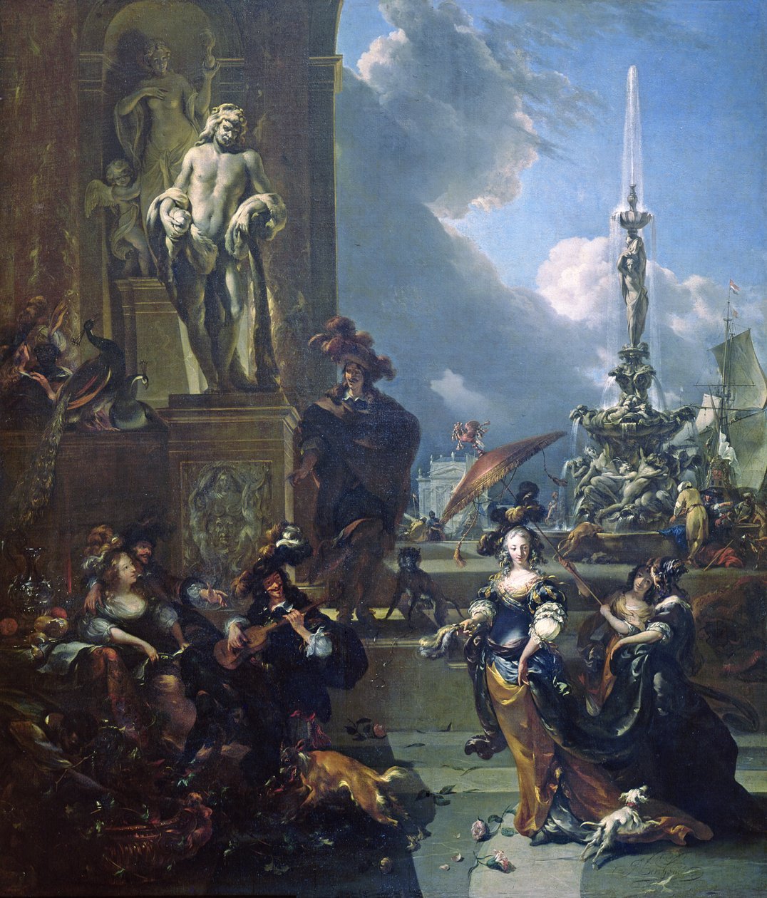 Um concerto em uma praça pública de Nicolaes Pietersz. Berchem
