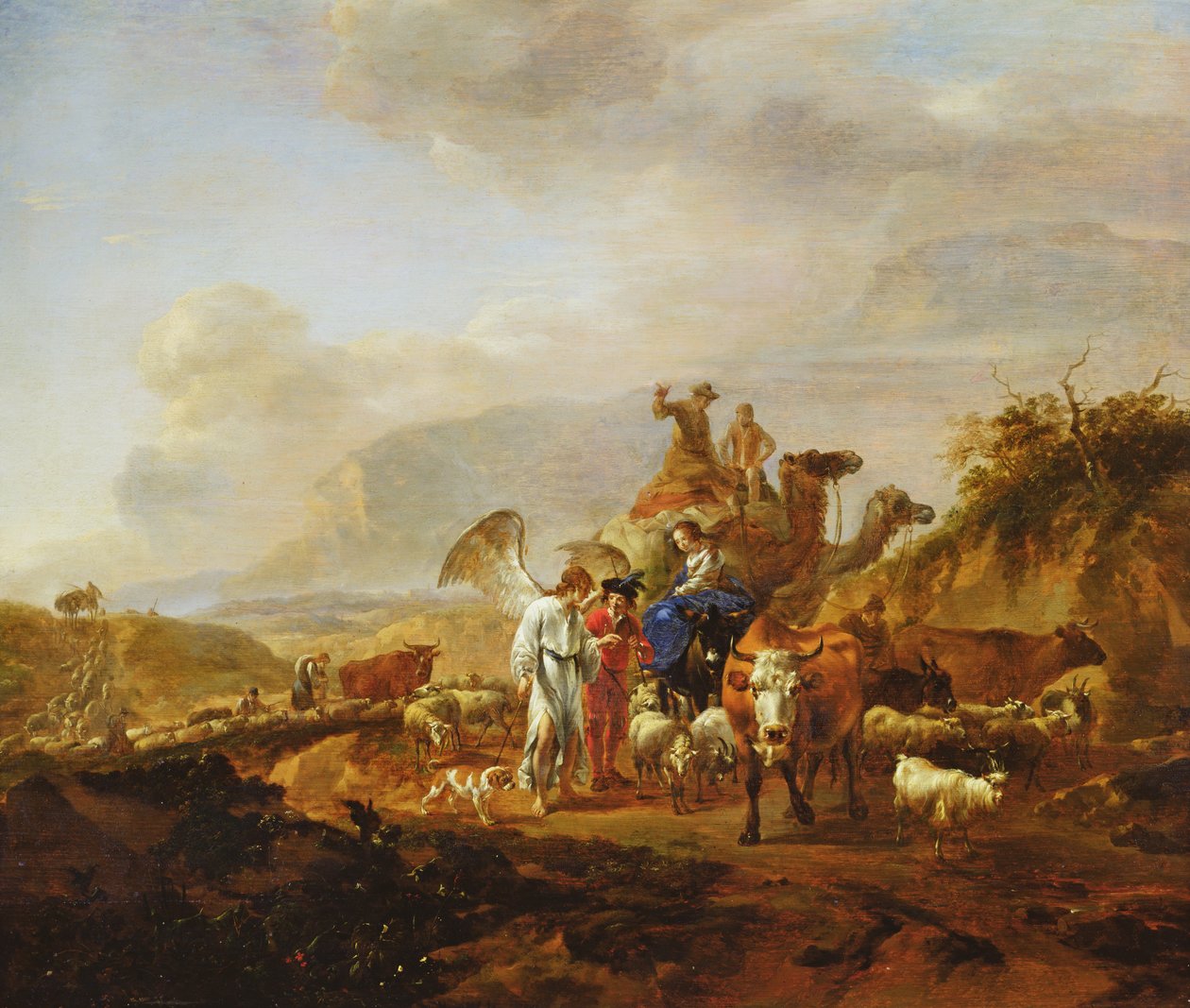 O retorno de Tobias, c.1670-80 de Nicolaes Pietersz. Berchem