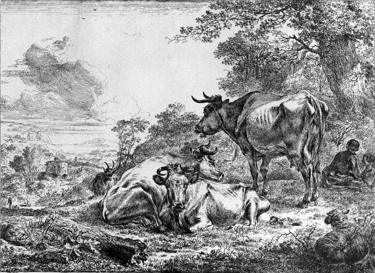 Três vacas de Nicolaes Pietersz. Berchem