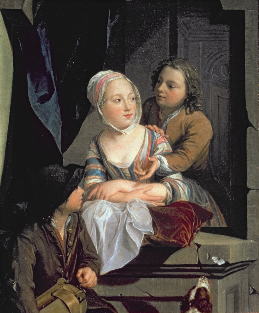 Amantes em uma janela de Nicolaes Verkolje