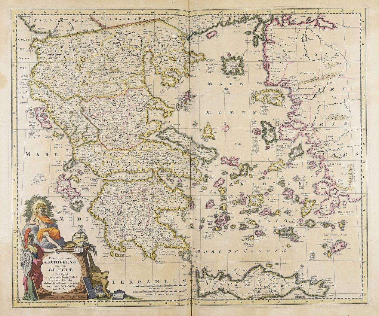Bem como de toda a Grécia, um comprimido, em que todos nós somos subjacentes mais exatas Archipelagi de Nicolaes Visscher