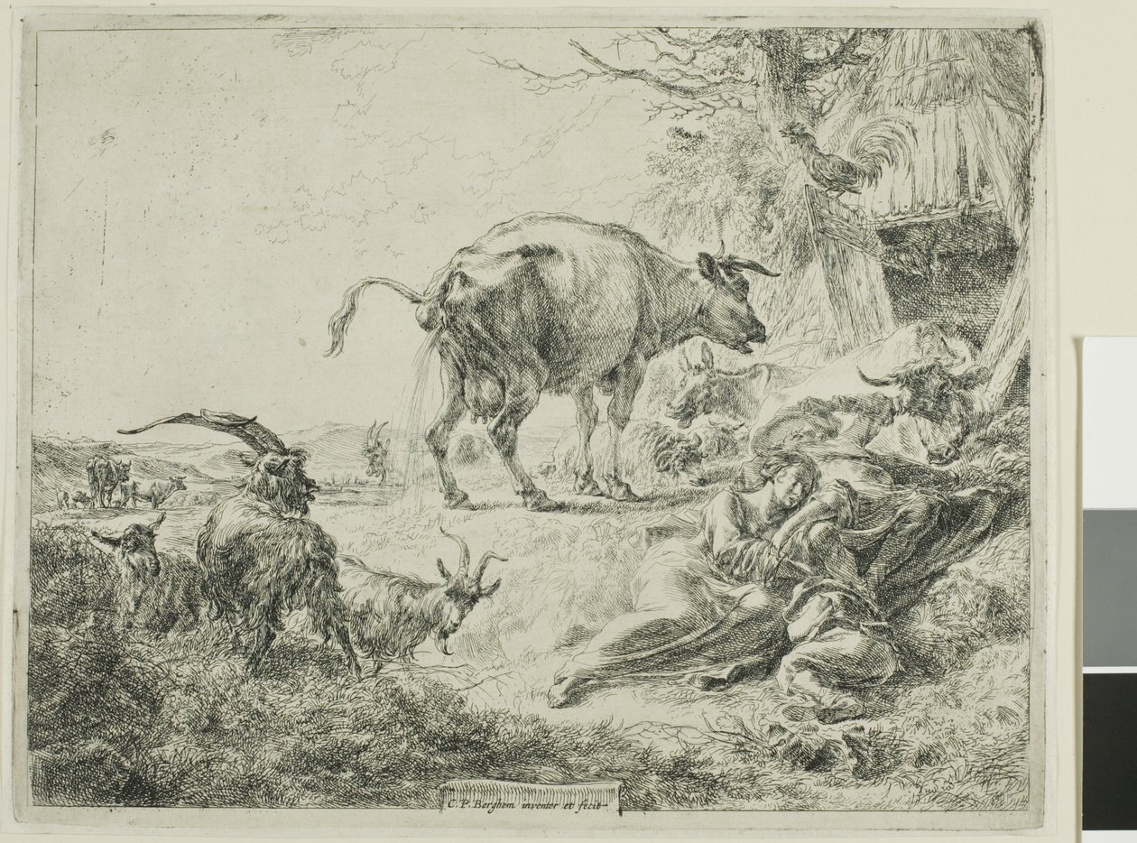 Vaca se aliviando de Nicolaes Berchem